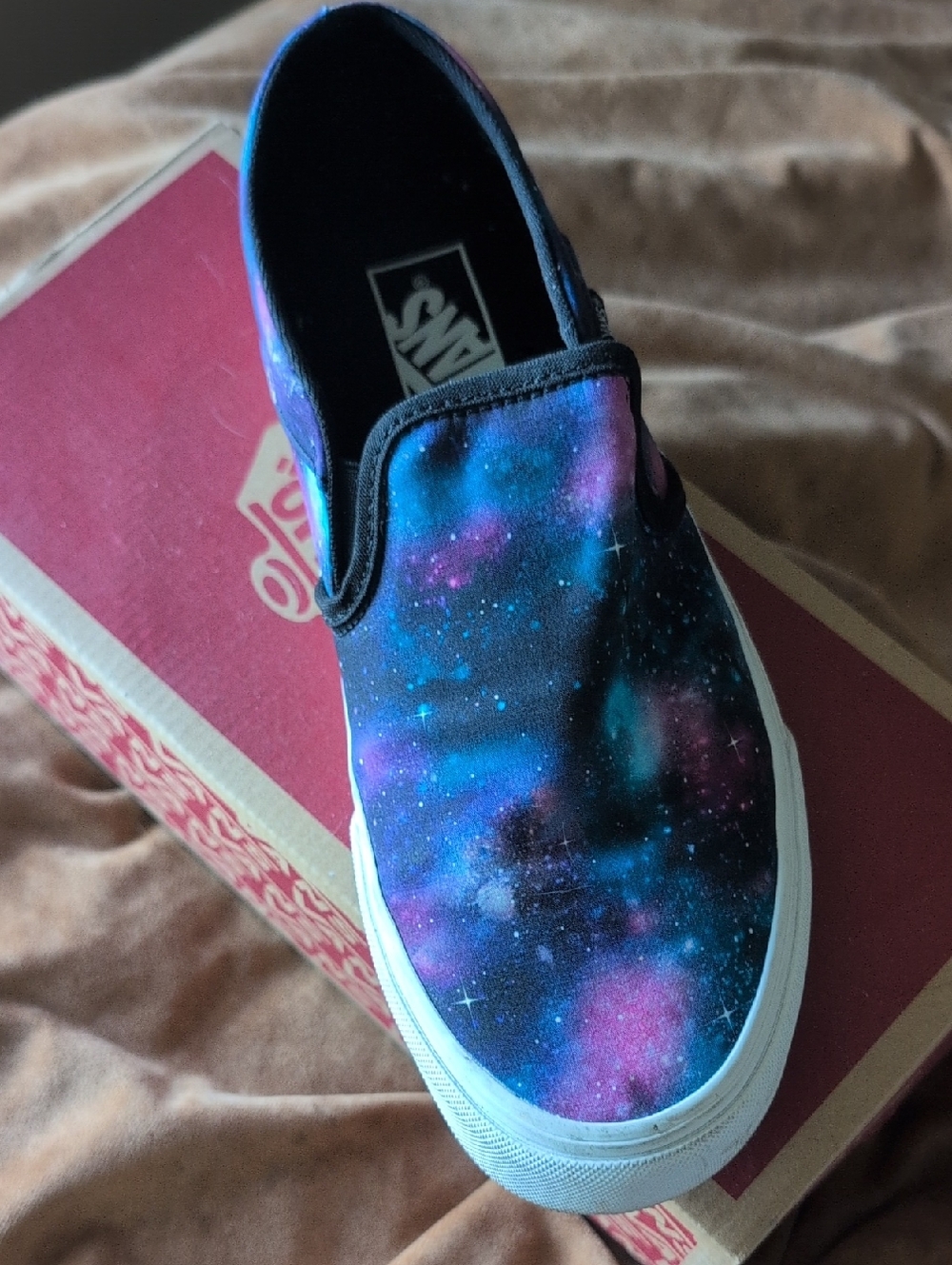 Vans Kids Slip-On Sneakers - Galaxy Print in Blue, Purple, Pink